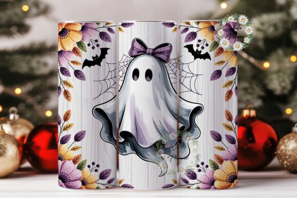 Cute Ghost Floral Halloween Tumbler Design Review