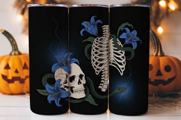 Dark Floral Skull Spine Tumbler Wrap Design Review