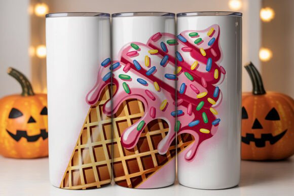 Ice Cream Waffle Cone Tumbler Wrap Design Review
