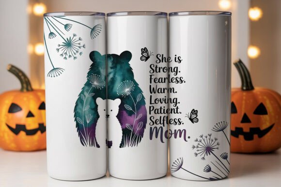 Mama Bear Tumbler Wrap PNG Review