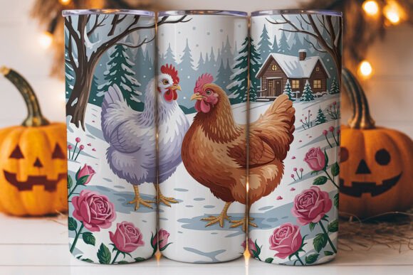 Snowy Cabin Chickens Tumbler Wrap Review