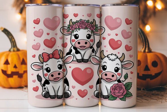 Valentine Cow Tumbler Wrap PNG Review