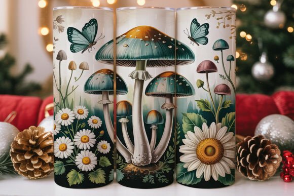Whimsical Mushroom Garden Tumbler Wrap Design Review